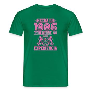 Born in 1985: 18 Years of Experience - Men's T-Shirt - kelly green - Front - AI Model Male 178 dark (178cm)