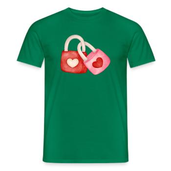 amoureux, fou amoureux, St-Valentin - T-shirt homme - vert - Devant - AI Model Male 178 dark (178cm)