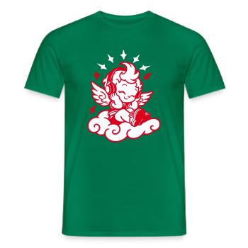 Ange de la musique – Chérubin avec casque - T-shirt homme - vert - Devant - AI Model Male 178 dark (178cm)