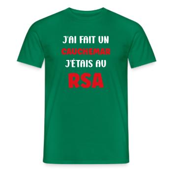 Cauchemar RSA: j'étais au RSA - T-shirt homme - vert - Devant - AI Model Male 178 dark (178cm)
