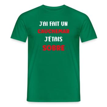 Sober Nightmare: I Was Sober - Men's T-Shirt - kelly green - Front - AI Model Male 178 dark (178cm)