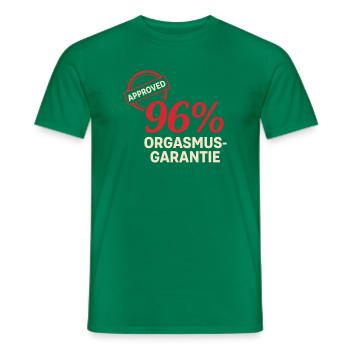 Dire l’humour garantit à 96 % une idée de cadeau drôle - T-shirt homme - vert - Devant - AI Model Male 178 dark (178cm)
