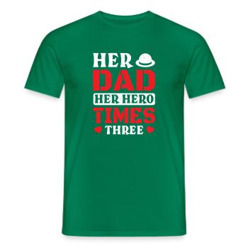 Dad father of three girls daughters - Men's T-Shirt - kelly green - Front - AI Model Male 178 dark (178cm)