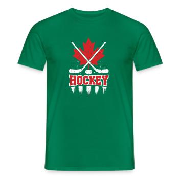 Hockey Maple Crosslogo - Männer T-Shirt - Kelly Green - Vorne - AI Model Male 178 dark (178cm)