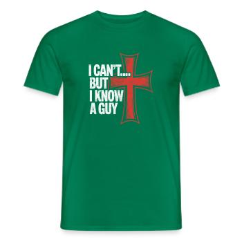 Je ne peux pas, mais je connais un gars qui croise - T-shirt homme - vert - Devant - AI Model Male 178 dark (178cm)