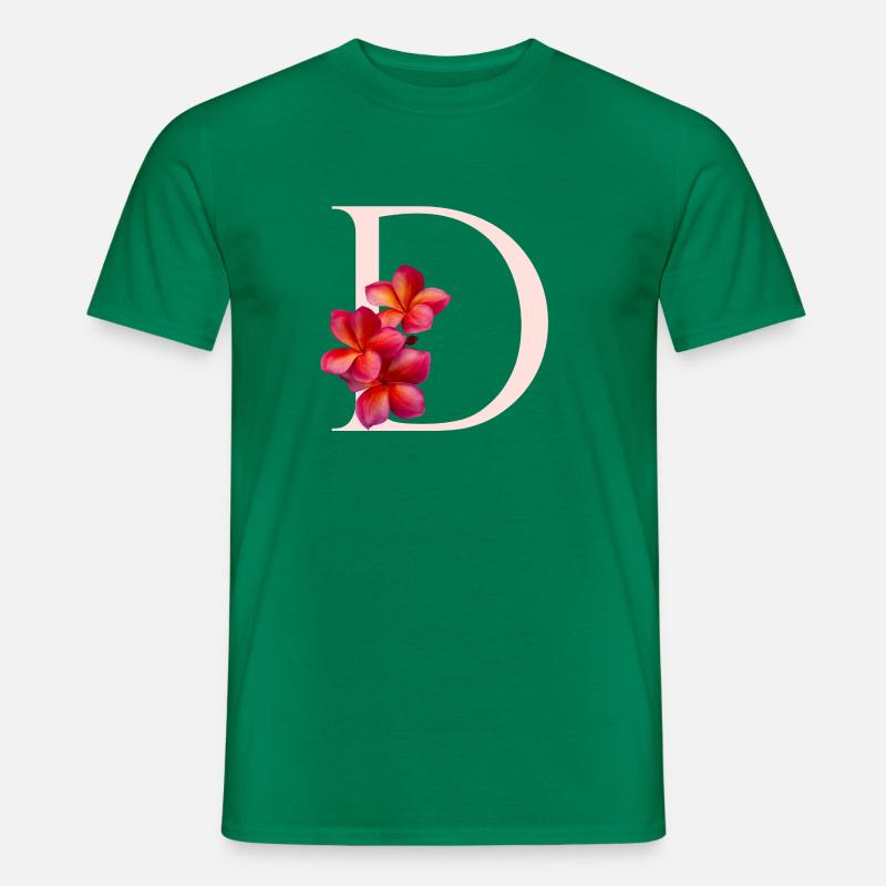 D Monogramm mit Frangipani - Männer T-Shirt - Kelly Green