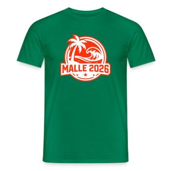 Malle 2026 Beach Palm Trees - Men's T-Shirt - kelly green - Front - AI Model Male 178 dark (178cm)