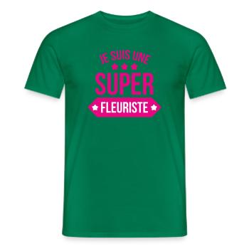 Je suis une super fleuriste humour femme - T-shirt homme - vert - Devant - AI Model Male 178 dark (178cm)