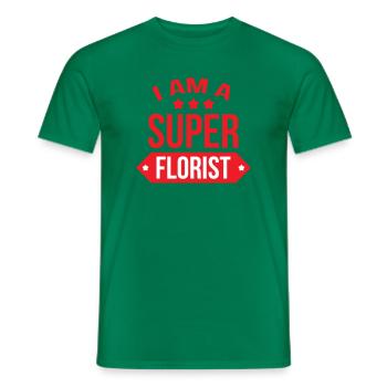 Super Florist profession passion flowers - Men's T-Shirt - kelly green - Front - AI Model Male 178 dark (178cm)