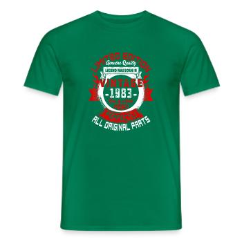 Vintage 1983 Oneofakind Badge - Men's T-Shirt - kelly green - Front - AI Model Male 178 dark (178cm)