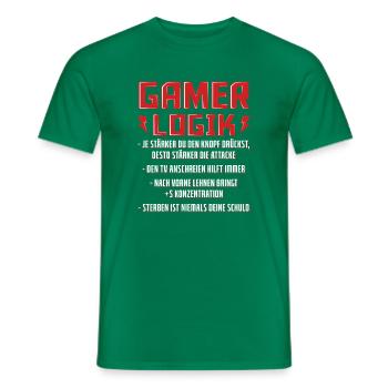 Gamer Logik Kraft im Spiel - Männer T-Shirt - Kelly Green - Vorne - AI Model Male 178 dark (178cm)