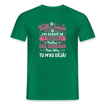 Belle-Soeur Tu m’as déjà Cadeaux - T-shirt homme - vert - Devant - AI Model Male 178 dark (178cm)
