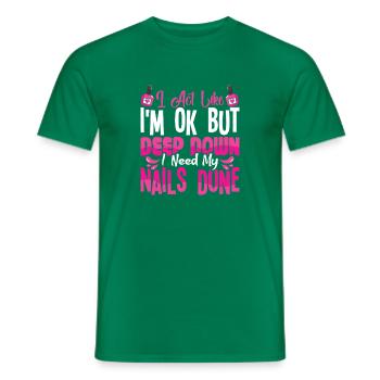 Nail Designer Nail Designer Cosmetics Nail Salon - Men's T-Shirt - kelly green - Front - AI Model Male 178 dark (178cm)