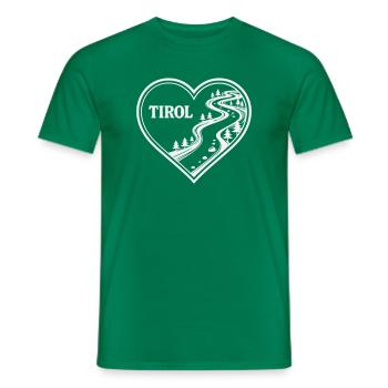 Tirol Herz Alpenweg - Männer T-Shirt - Kelly Green - Vorne - AI Model Male 178 dark (178cm)