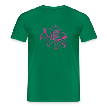 Lily flower - Men's T-Shirt - kelly green - Front - AI Model Male 178 dark (178cm)