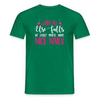 Nail Designer Nail Designer Cosmetics Nail Salon - Men's T-Shirt - kelly green - Front - AI Model Male 178 dark (178cm)