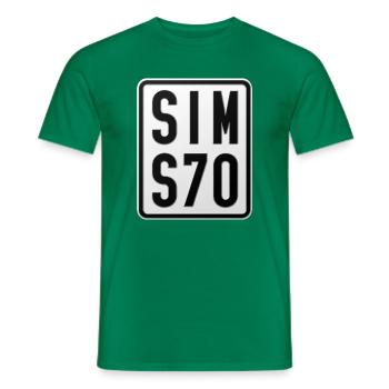 Simson S70 Moped Kennzeichen - Männer T-Shirt - Kelly Green - Vorne - AI Model Male 178 dark (178cm)