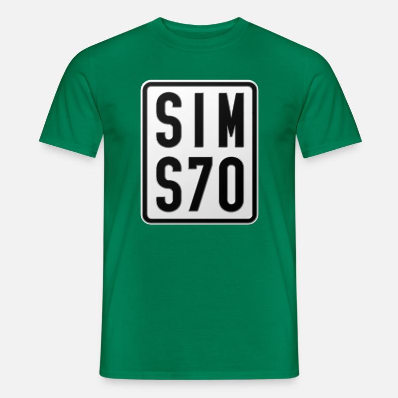 Plaque d’immatriculation du cyclomoteur Simson S70 - T-shirt homme - vert