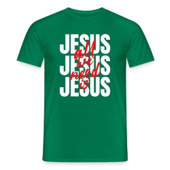 Tout ce dont nous avons besoin, c’est - T-shirt homme - vert - Devant - AI Model Male 178 dark (178cm)