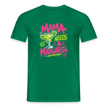 Mama Braucht Margarita Graffiti - Männer T-Shirt - Kelly Green - Vorne - AI Model Male 178 dark (178cm)