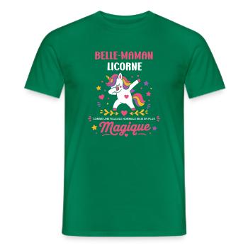 Licorne Magique Maman - T-shirt homme - vert - Devant - AI Model Male 178 dark (178cm)