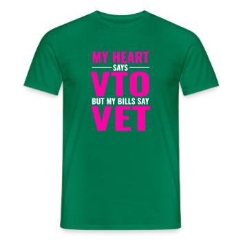 Heart Says VTO, Bills Say Vet - Men's T-Shirt - kelly green - Front - AI Model Male 178 dark (178cm)