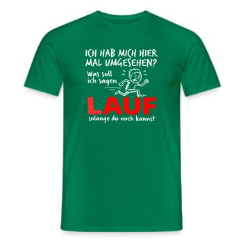 Lauf solange du noch kannst – Lustiges Comic - Männer T-Shirt - Kelly Green - Vorne - AI Model Male 178 dark (178cm)