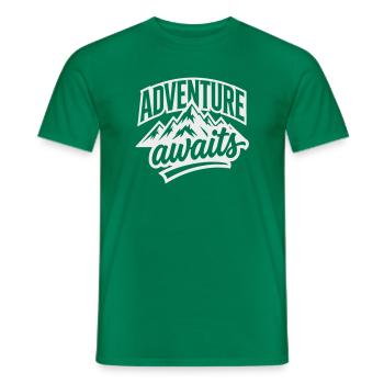Abenteuer wartet Berglandschaft - L’aventure l’attend - T-shirt homme - vert - Devant - AI Model Male 178 dark (178cm)