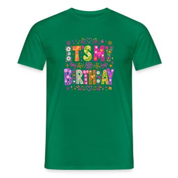 Mein Geburtstag Blumenbuchstaben - Männer T-Shirt - Kelly Green - Vorne - AI Model Male 178 dark (178cm)