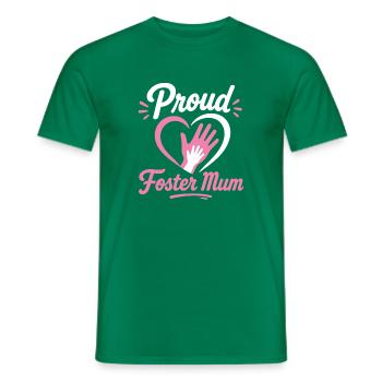Emblème du cœur de la fière maman d’accueil - T-shirt homme - vert - Devant - AI Model Male 178 dark (178cm)