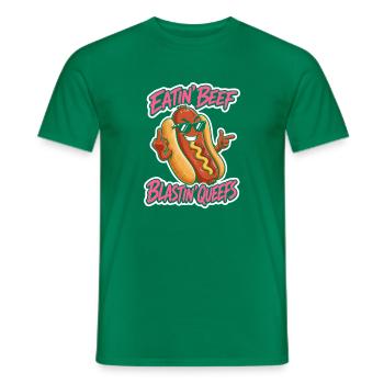 Autocollant Beef Hot Dog Queen - T-shirt homme - vert - Devant - AI Model Male 178 dark (178cm)