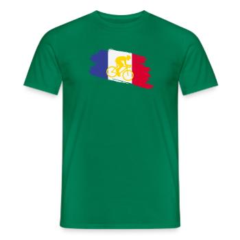 France Flag with Bicycle – Cycling Design - Men's T-Shirt - kelly green - Front - AI Model Male 178 dark (178cm)