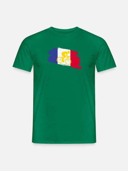 France Flag with Bicycle – Cycling Design - Men's T-Shirt - kelly green