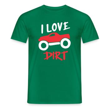 I Love Dirt Offroad Truck Design - Men's T-Shirt - kelly green - Front - AI Model Male 178 dark (178cm)