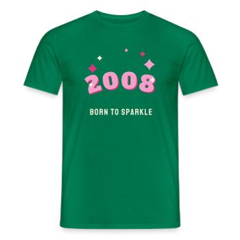 2008 Born to Sparkle Jahrgang 18. Geburtstag - Männer T-Shirt - Kelly Green - Vorne - AI Model Male 178 dark (178cm)