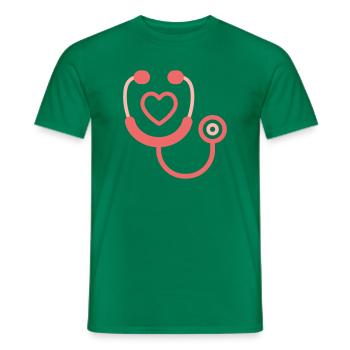 Medical Stethoscope Icon | Doctor Healthcare Symbo - Men's T-Shirt - kelly green - Front - AI Model Male 178 dark (178cm)