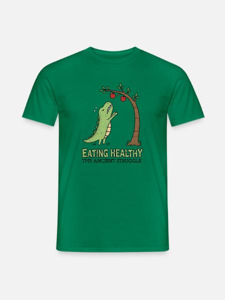 Gesunde Ernährung – Der uralte Kampf - Männer T-Shirt - Kelly Green