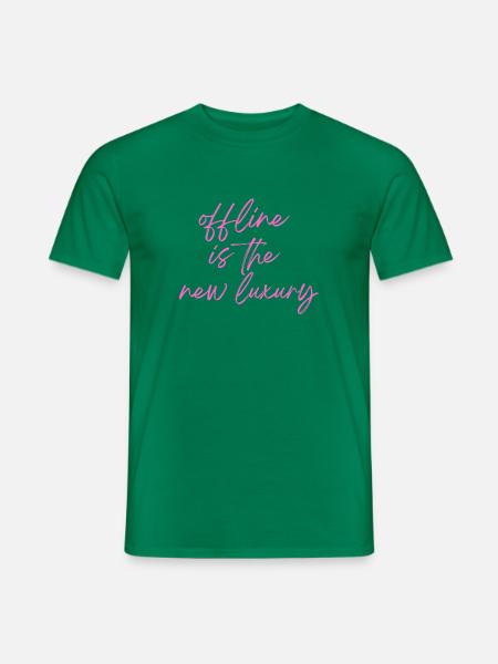 Offline ist der neue Luxus - Männer T-Shirt - Kelly Green