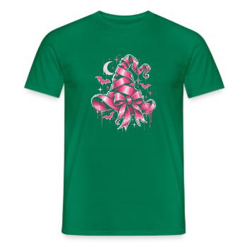 Pinkes Schleifenband im Nachtglanz - Männer T-Shirt - Kelly Green - Vorne - AI Model Male 178 dark (178cm)