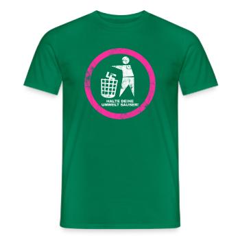 Gegen Rechts - Halte deine Umwelt sauber - FCK NZS - Männer T-Shirt - Kelly Green - Vorne - AI Model Male 178 dark (178cm)