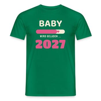 Baby 2027 Lädt Countdown Werdende Eltern - Männer T-Shirt - Kelly Green - Vorne - AI Model Male 178 dark (178cm)
