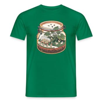 Hühner im Glasgarten / Einmachglas - Männer T-Shirt - Kelly Green - Vorne - AI Model Male 178 dark (178cm)