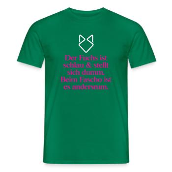 Gegen Rechts: Der listige Fuchs gegen Faschismus - Männer T-Shirt - Kelly Green - Vorne - AI Model Male 178 dark (178cm)