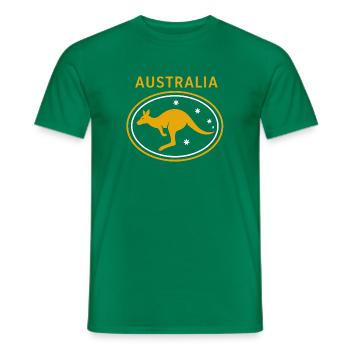 Australia - Australien - Down Under - Känguru - Männer T-Shirt - Kelly Green - Vorne - AI Model Male 178 dark (178cm)