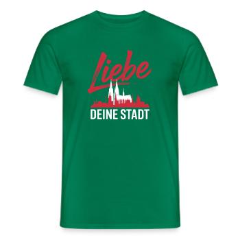 Köln Liebe Deine Stadt Kölner Kölle Karneval Köln - Männer T-Shirt - Kelly Green - Vorne - AI Model Male 178 dark (178cm)