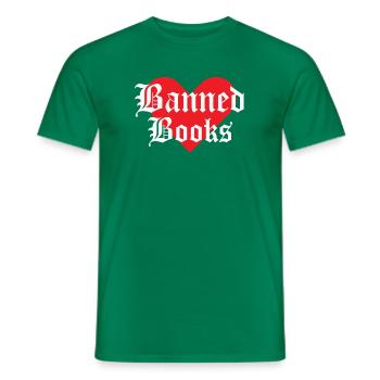 Verbotene Bücher Herz-Design - Männer T-Shirt - Kelly Green - Vorne - AI Model Male 178 dark (178cm)