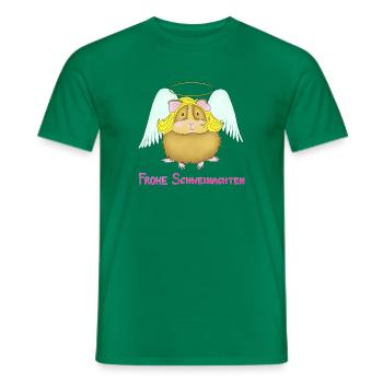Weihnachtsengerl Meerschweinchen  - Männer T-Shirt - Kelly Green - Vorne - AI Model Male 178 dark (178cm)