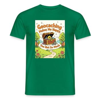 Geocaching von Schätzen macht mich glücklich - Männer T-Shirt - Kelly Green - Vorne - AI Model Male 178 dark (178cm)
