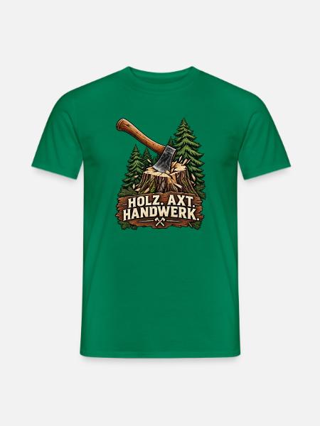 Holz Axt Handwerk - Männer T-Shirt - Kelly Green
