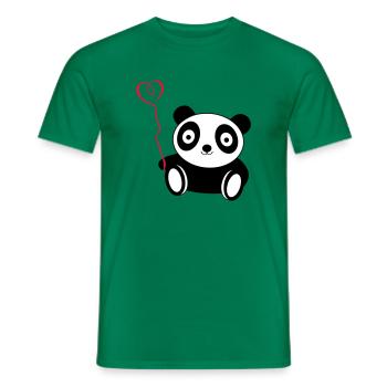 amour de panda - T-shirt homme - vert - Devant - AI Model Male 178 dark (178cm)